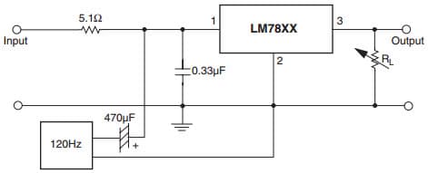 Typical Application for LM7810ACT 3-Terminal 1A Positive Voltage Regulator for Ripple Rejection