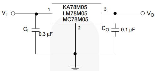 Typical Application for KA78M05 3-Terminal 0.5A Positive Fixed-Output Voltage Regulator