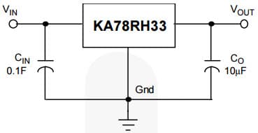 Typical Application Circuit for KA78RH33 Semi Low Dropout Voltage Regulator