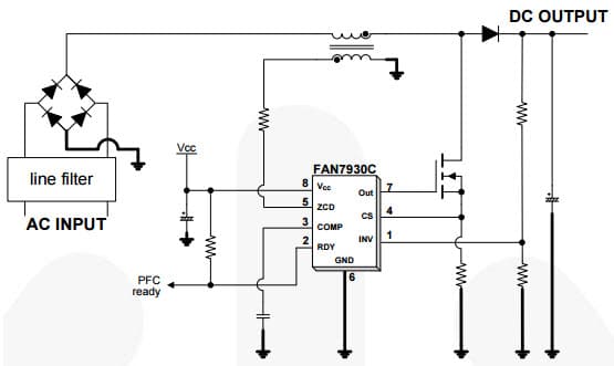 Typical Application for FAN7930C Critical conduction mode controller