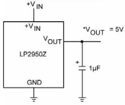 Typical Application for LP2951 5V Current Limiter Regulator