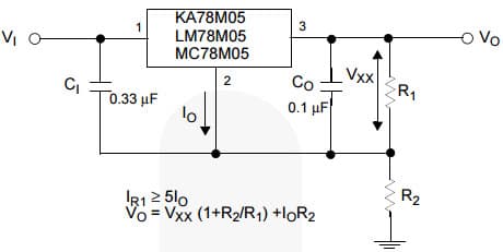 Typical Application for KA78M05 Increasing Output Voltage