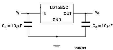 Typical Application Circuit for LD1585C 5A Low dropout fast response positive voltage regulator adjustable and fixed