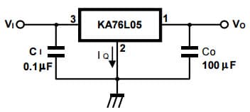 Typical Application Circuit for KA76L05 Low Dropout Voltage Regulator