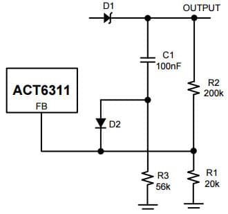 Typical Application of Soft-Start Circuit for ACT6311 White LED/OLED Step-Up Converter