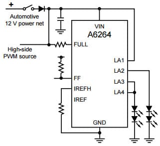 Typical Application for A6264 LED outputs options