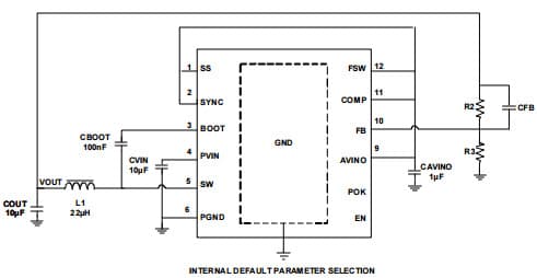 Typical Application for Er3105Di 500mA Wide VIN Synchronous Buck Regulator