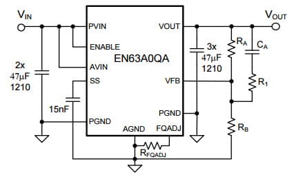 Typical Application Circuit for EN63A0QA 12A PowerSoC Highly Integrated Synchronous Buck With Integrated Inductor