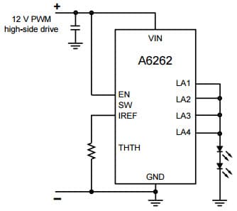 Typical Application for A6262 High brightness (HB) LED incandescent lamp replacement