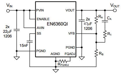 Typical Application for EN6360QI 8A Synchronous Highly Integrated DC-DC PowerSoC