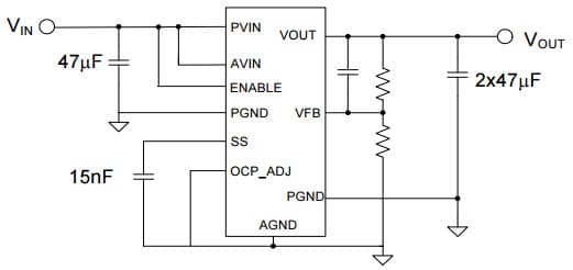 Typical Application for EN5394QI Feature Rich 9A Voltage Mode Synchronous Buck PWM DC-DC Converter with Integrated Inductor