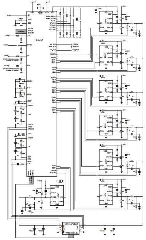 Typical Application for L6751 Digitally controlled dual PWM for Intel VR12 and AMD SVI