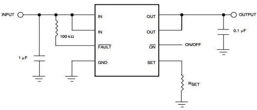 Typical Application for ST890 1.2A Current Limited High Side Power Switch with thermal shut-down