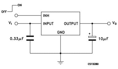 Typical Application Circuit for LD29300 3 A, very low drop voltage regulators