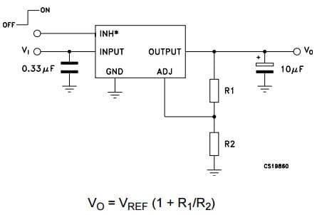 Typical Application Circuit for Ld29080 800Ma Fixed and Adjustable Output Very Low Drop Voltage Regulator