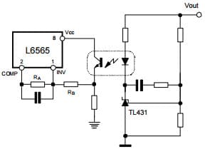 Typical Application for the L6565 Secondary Feedback Loop Configurations