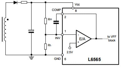 Typical Application for the L6565 Primary Feedback Loop Configurations