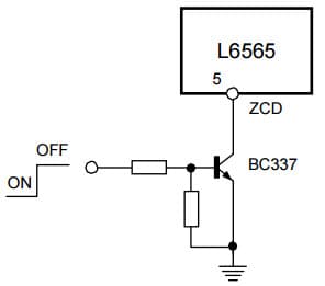 Typical Application for L6565 Remote ON/OFF Control