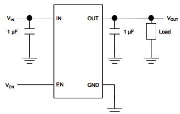 Typical Application for LD39015XG08R 150mA Low Quiescent Current Low Noise Voltage Regulator