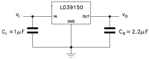 Typical Application for LD39150DT12-R DPAK Ultra Low-Drop BiCMOS Voltage Regulator