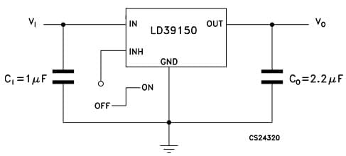 Typical Application for LD39150DT33-R Ultra Low-Drop BiCMOS Fixed Voltage Regulator