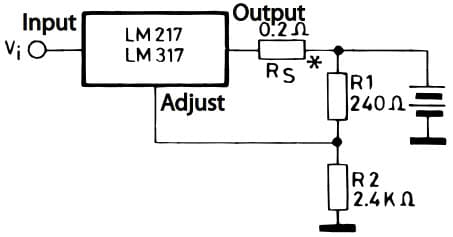 Typical Application for LM317 12V Adjustable Voltage Regulator with Battery charger