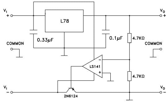 Typical Application for L7815C Tracking Voltage Regulator