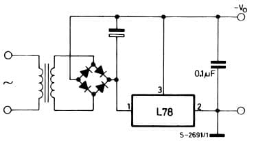 Typical Application for L7815C Negative output Voltage Circuit