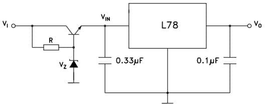 Typical Application for L7815C High input voltage circuit (configuration 2)