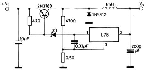 Typical Application for L7815C Switching Voltage Regulator