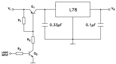 Typical Application for L7815C Remote shut-down Voltage Regulator