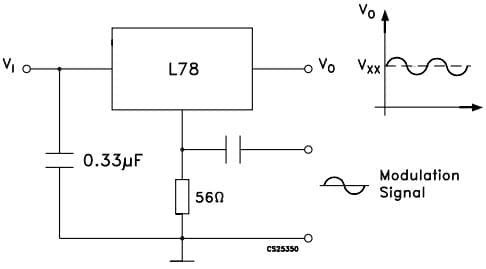 Typical Application for L7815C Power AM modulator (unity voltage gain, IO = 0.5)