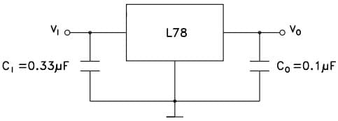 Typical Application for L7815C Fixed output Voltage Regulator