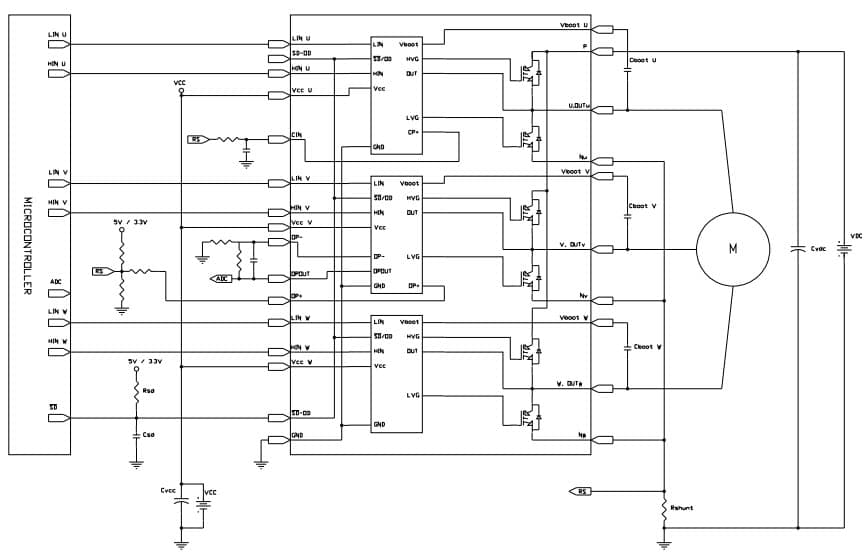 Typical Application for STGIPN3H60-H SLLIMM-Nano (small low-loss intelligent molded module)IPM, 3 A - 600 V 3-phase IGBT inverter bridge