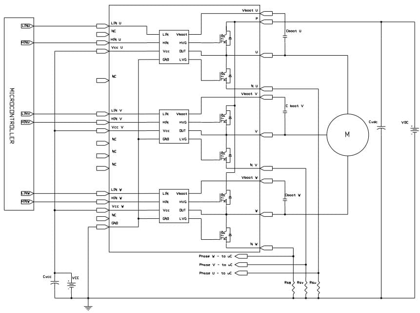 Typical Application for STGIPN3H60A SLLIMM-Nano (small low-loss intelligent molded module)IPM, 3 A - 600 V 3-phase IGBT inverter bridge