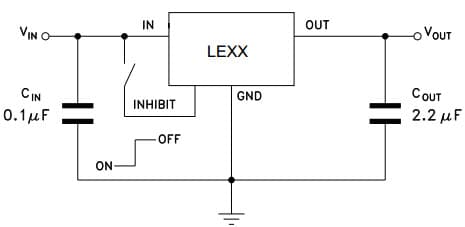 Typical Application for LE33C Very Low-Dropout Voltage Regulator with Inhibit Function