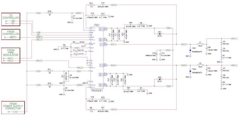 Typical Application for 315-W Mono BTL Digital Amplifier Power Stage