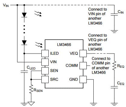 Typical Application for LM3466 Smart Linear LED Driver for Multi-Channel LED Systems