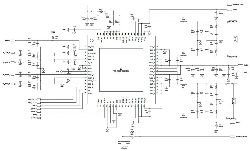 Typical Application for Typical Differential Input BTL Application With BD Modulation Filters