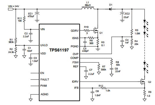 Typical Application for Single-String WLED Driver for LCD TV