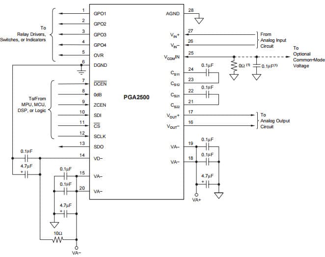 Typical Application for Digitally Controlled Microphone Pre-Amplifier