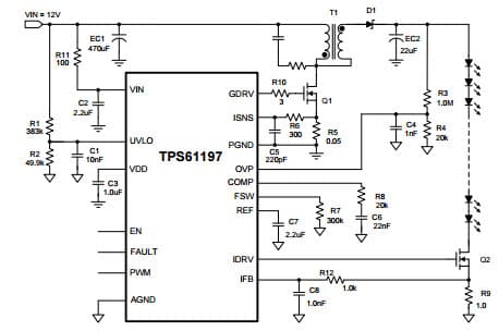 Typical Application for High Boost Ratio Application, Single-String WLED Driver for LCD TV