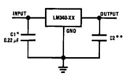 Typical Application for LM340A 3-terminal positive regulators with fixed output regulator