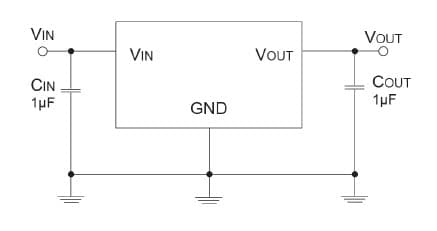 Typical Application for TS9011 250mA Low Quiescent Current CMOS LDO