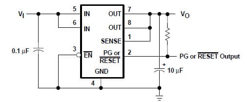 Typical Application for TPS77315 250-mA LDO Regulators with 8-Pin Msop Packaging for Fixed Output