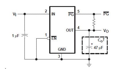 Typical Application for TPS75518 Fast-Transient Response 5-A Low-Dropout Voltage Regulators