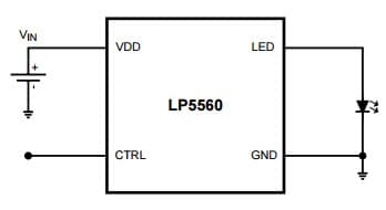 Typical Application for LP5560 Programmable LED Driver with Single-Wire Interface