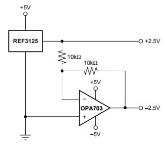 Typical Application for Ref3125, 15Ppm/ Degree C Max, 100Ua, Sot23-3 Series Voltage Reference