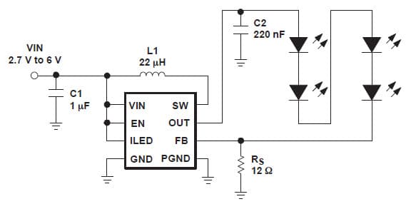 Typical Application for Constant Current LED Driver With Digital and PWM Brightness Control