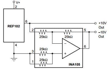 Typical Application for 10V Precision Voltage Reference using ±10V Reference